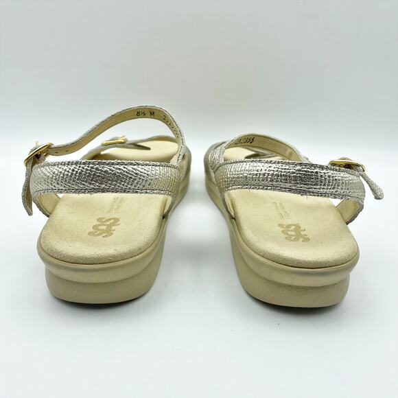 SAS Womens Duo Adjustable Comfort Sandal US 8.5 M EU 39 Gold Leather NWOB - Picture 9 of 12